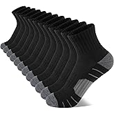 Comfoex 12 Pairs Boys Socks kids Cushioned Sport Short Quarter Athletic Sock For Little Big Kids 6-8 8-10 years