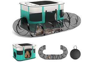 BNISE Upgrade Outdoor Cat Enclosure, Outdoor Cat Playpen Enclosed, Portable Catio Cat Tent with Tunnel for Indoor Cats Small Animals and Puppy