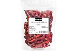 Natruen Whole Dry Szechuan Chinese Red Chili Pods 4 Oz, Mild, Facing Heaven Chili, Spicy Sichuan Dried Red Hot Chilies for Chili Oil, Paste, and Sauce
