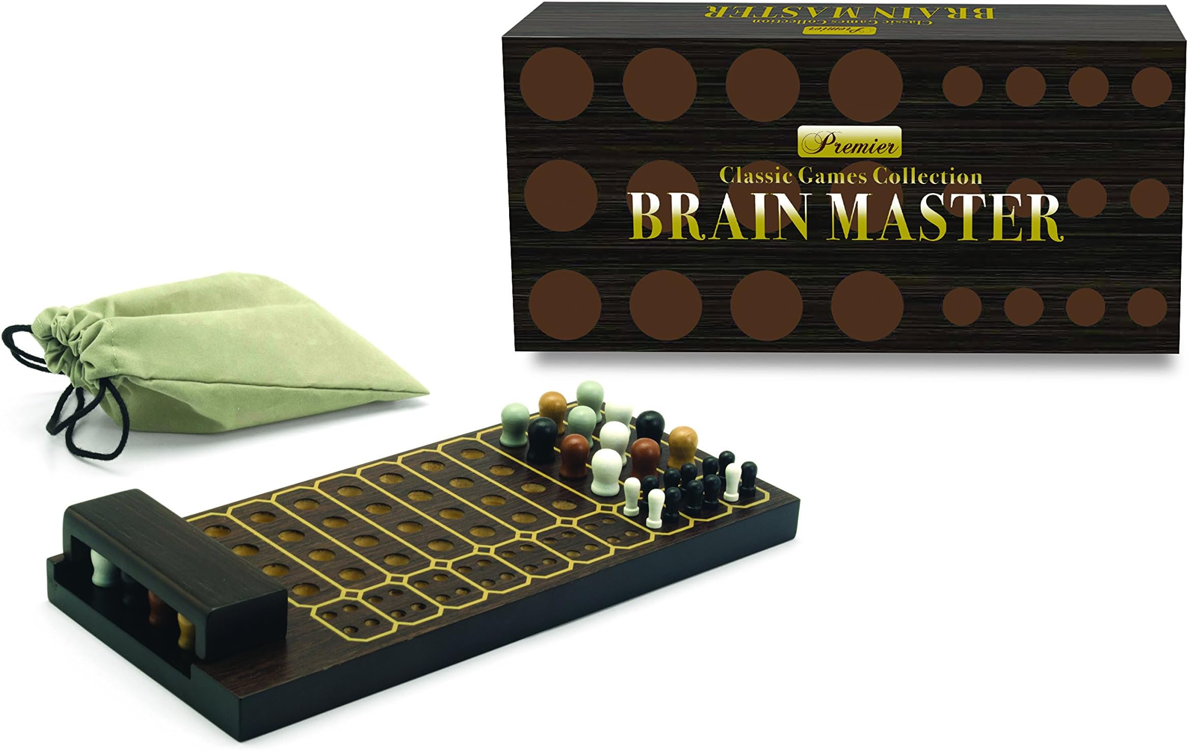 New Entertainment Premier Brain Master Classic Strategy Board Game of Code Design and Code Breaking for 2 Players Ages 8+, Multicolored (1062)