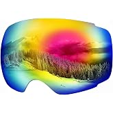 OutdoorMaster PRO Ski Goggle Replacement Lens, VLT Options for All Weather | Quick magnetic replacement lens with anti-fog clarity, UV400 protection, VLT choices for changing light while skiing