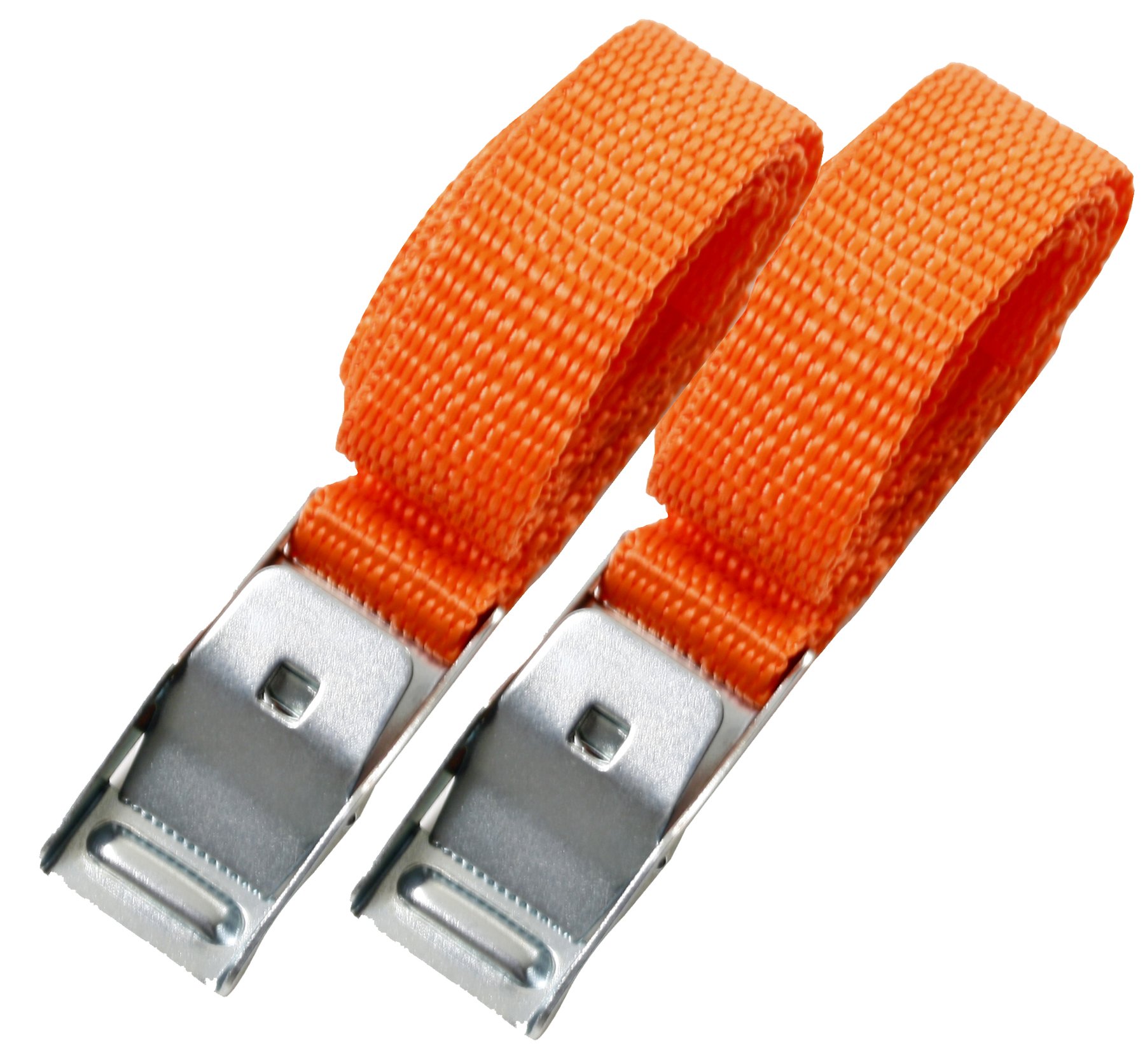 XL Perform Tool 40 cm Orange Cargo Strap with Metal Buckle, 2 Count, Compatible with Trailer