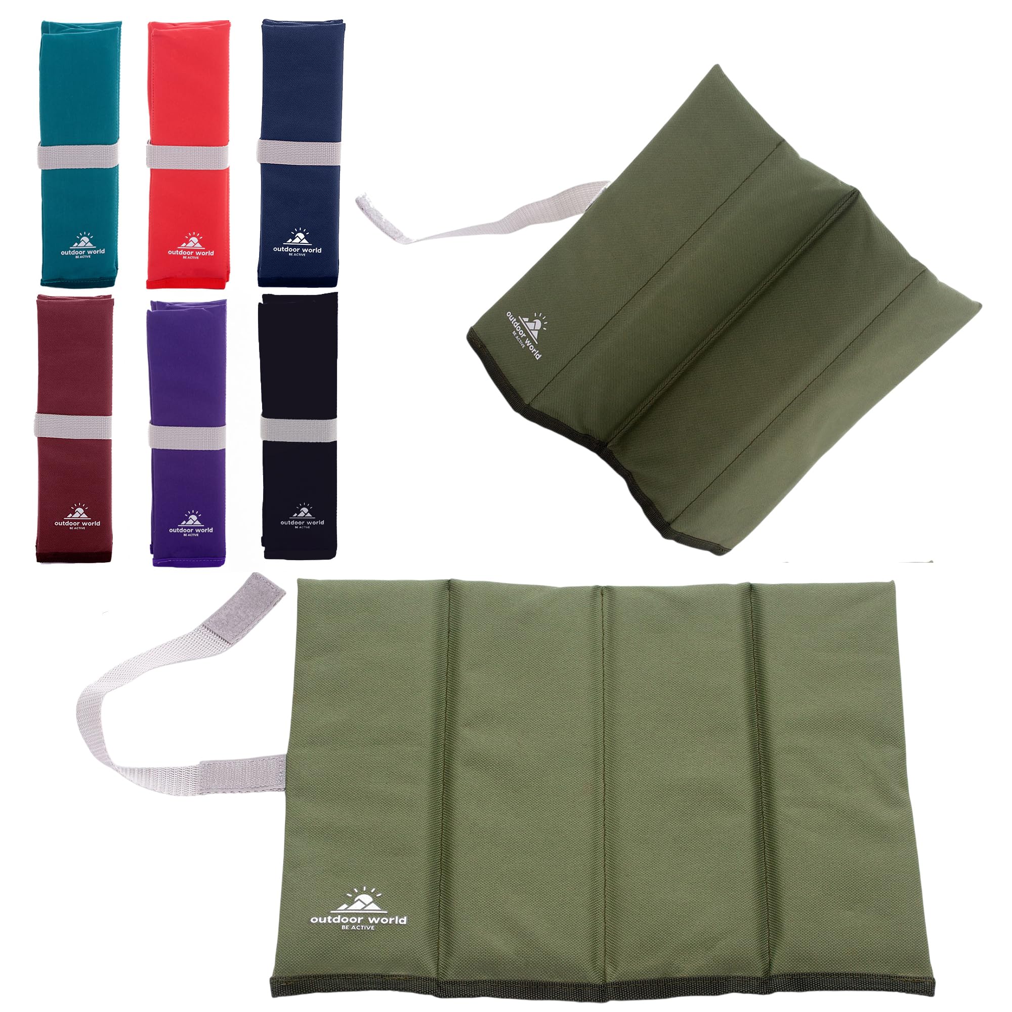 Outdoor World Folding Sit Mat – Lightweight Waterproof Foam Seat Pad for Camping, Hiking, Festivals & Picnics – Compact Foldable Cushion for Outdoor, Stadiums & Garden Use (Olive)