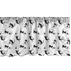 Ambesonne Cat Window Valance, Domestic Animals