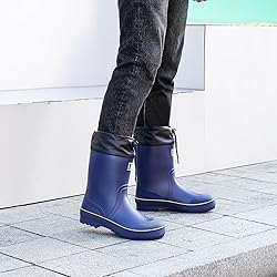Rain Boots for Men, Waterproof Warm Rubber Boots
