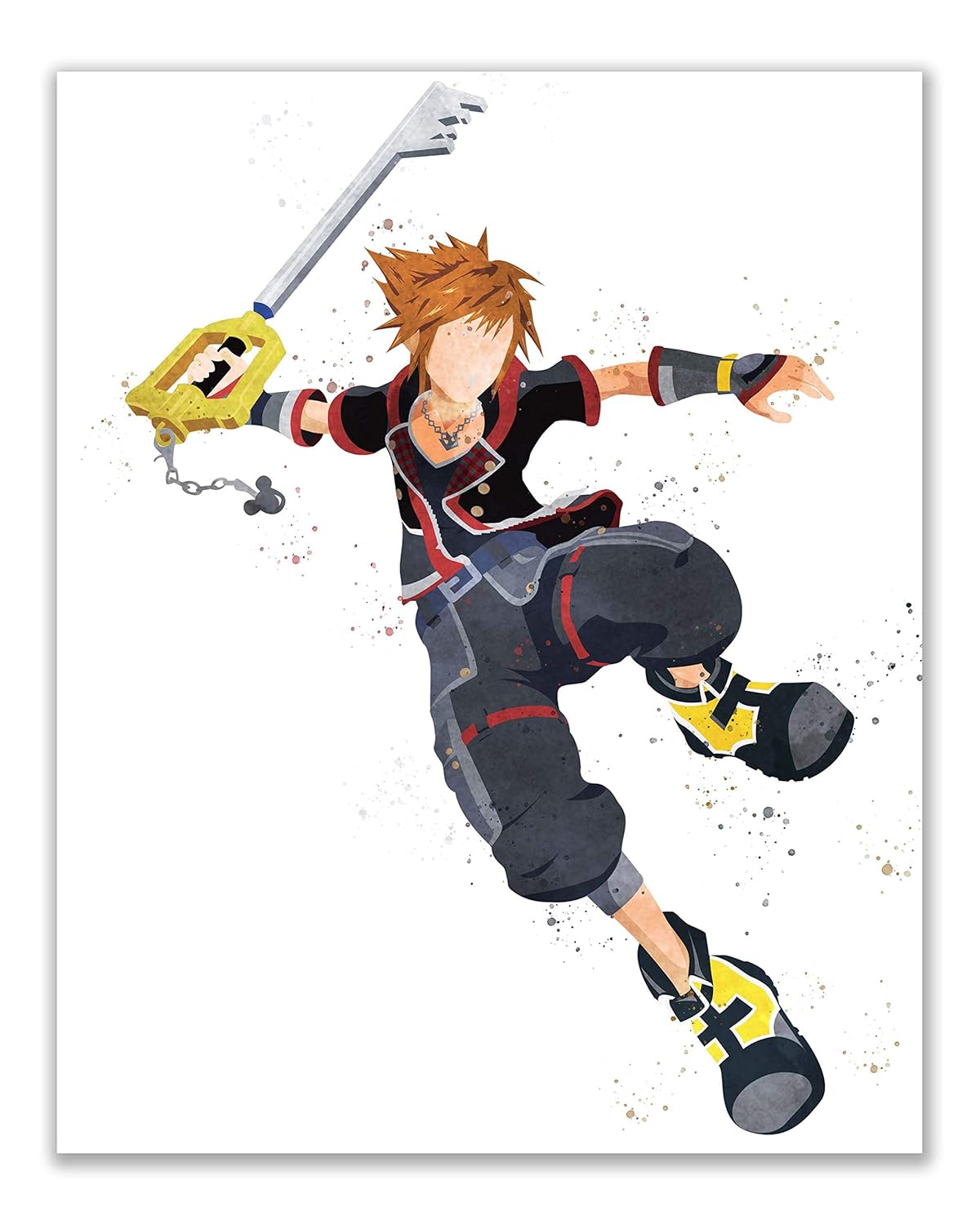 8x10 Riku Glossy Kh3 Keyblade Wall Art Decor Sora Set Of 3 Kairi Watercolor Kingdom Hearts
