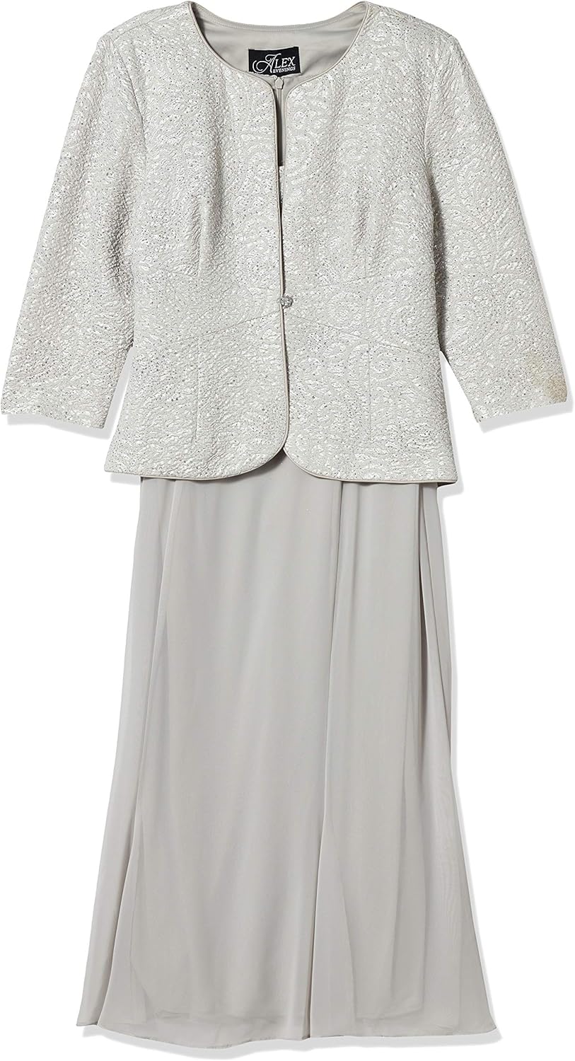 alex evenings jacquard jacket dress