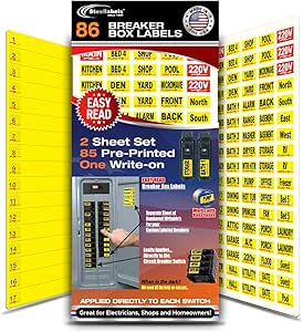 Amazon.com: Circuit Breaker Decals - 86 Tough vinyl labels ...