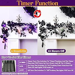 2 Pack 6 Ft Halloween Black Garland Maple Leaf