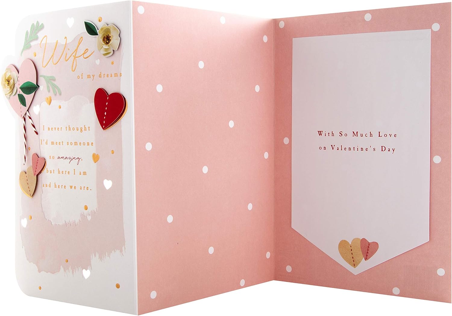 Valentine Card for Wife from Hallmark - Collage Effect Design, Rose Gold, 26cm x 18cm - Image 5