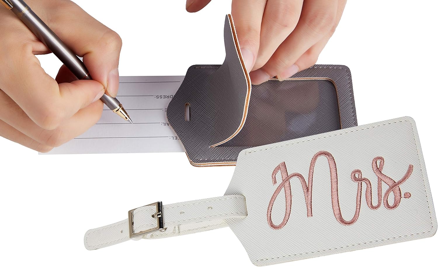  | Chelmon Mr. and Mrs. Honeymoon Wedding Bridal Shower Gift Cute Luggage Tag Travel Tags (version 1) | Luggage Tags