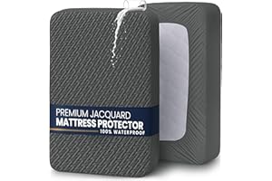 Utopia Bedding Waterproof Mattress Protector Queen Size (Gray), Premium 3D Air Soft Fabric Mattress Cover, Fits 17 Inches Deep, Breathable, Fitted Style with Stretchable Pockets