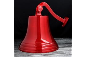 Navy's Nautical Ship's Aluminum Cast Premium Bell | Nursery Decor Gifts | Nagina International … (11 Inches, Red)