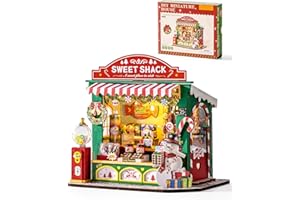Rolife Miniature House Kit, DIY Miniature Wooden Dollhouse Kit for Adults to Build, Collectible 3D Wooden Puzzle Building Home Decor, Christmas Birthday Gift for Girls Women Teens-Sweet Shack