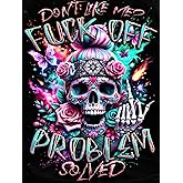 mrpwnle Skull Diamond Art Kits for Adults, Don't Like Me Skull Diamond Painting Kits for Adults Beginners, 5D DIY Full Drill Round Gem Art Crafts Paintings for Home Wall Decor 12 x16Inch