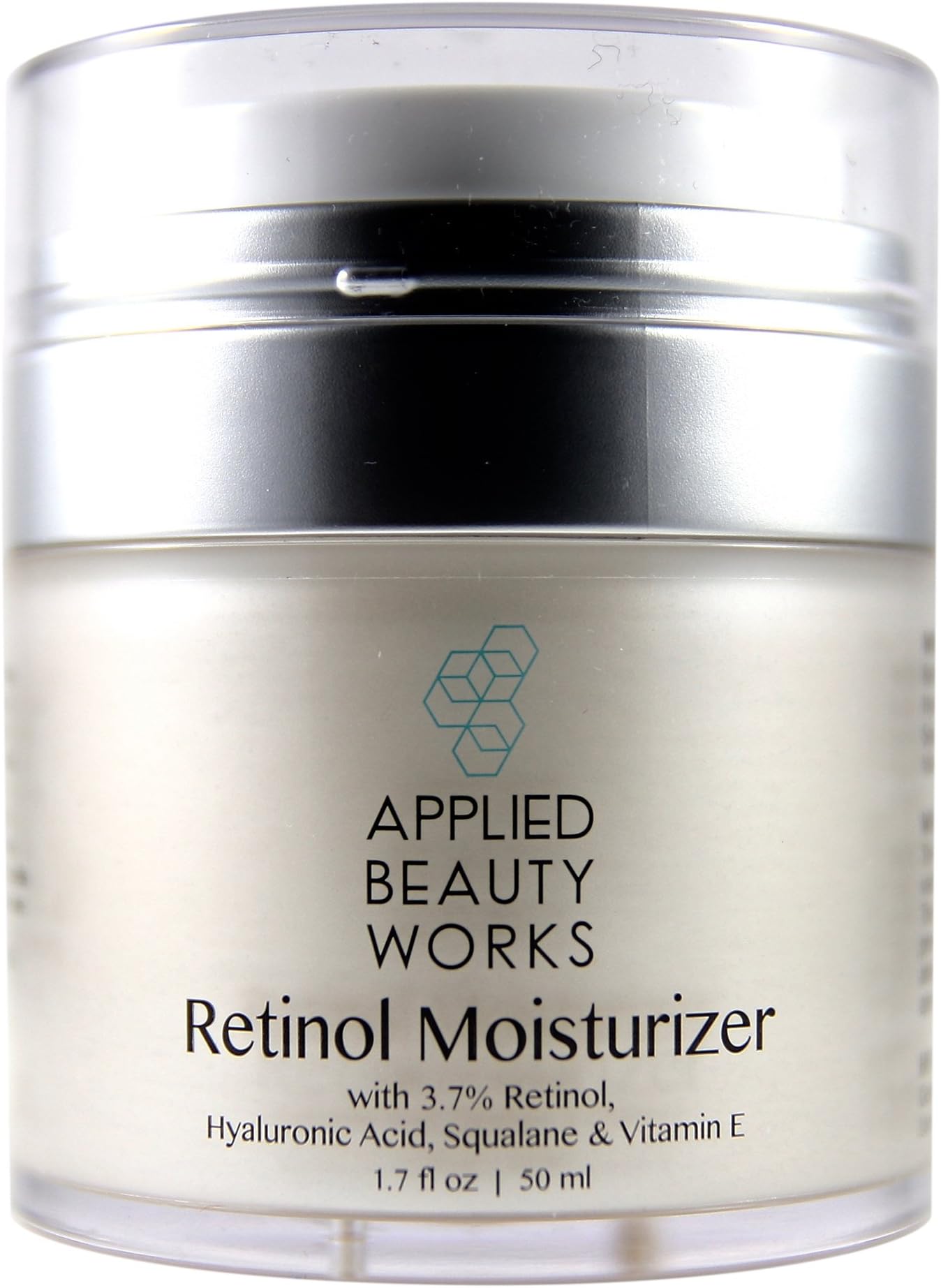 Applied Beauty Works Retinol Cream Moisturizer for Face and Eye area 1.7 oz with 3.7% Hyaluronic Acid, Squalane, and Vitamin E.
