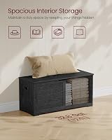 VASAGLE Shoe Bench with Storage Chest 40x100x46 cm Mottled Greige LSB061K02 view 4