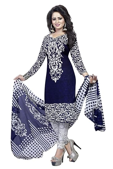 Women's Crepe Kurta (Dark Blue, Free Size)