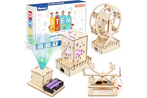 Poraxy 4 in 1 STEM Kits for Kids Age 8-10, Science STEM Projects for Kids 8-12, 3D Puzzles, Educational Craft Building Toys 8-13, Christmas Birthday Gifts for Girls Boys 6 7 8 9 10 11 12 13 Year Old
