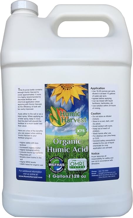 Amazon Com Humic Harvest Humic Acid X75 1 Gallon 128 Oz Water Extracted Garden Outdoor