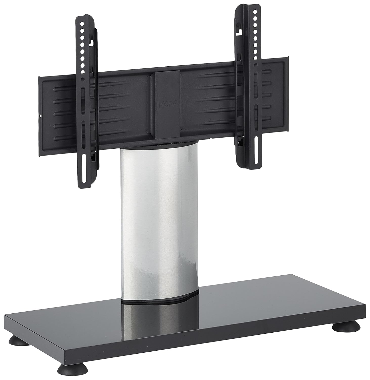 VCM TV Ständer Fernseh Tisch Glas Standfuß Halterung Stand Möbel Rack VESA Universal silber