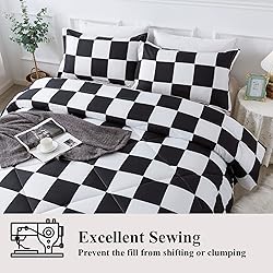 Andency Black White Plaid Comforter