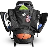 Ball Haul - Basketball Backpack with Shoe Compartment | Large Sports Bag with Expandable Sneaker Pockets for Up To Size 13 | Carry Your Ball, Shoes, &amp; Kit Easily.