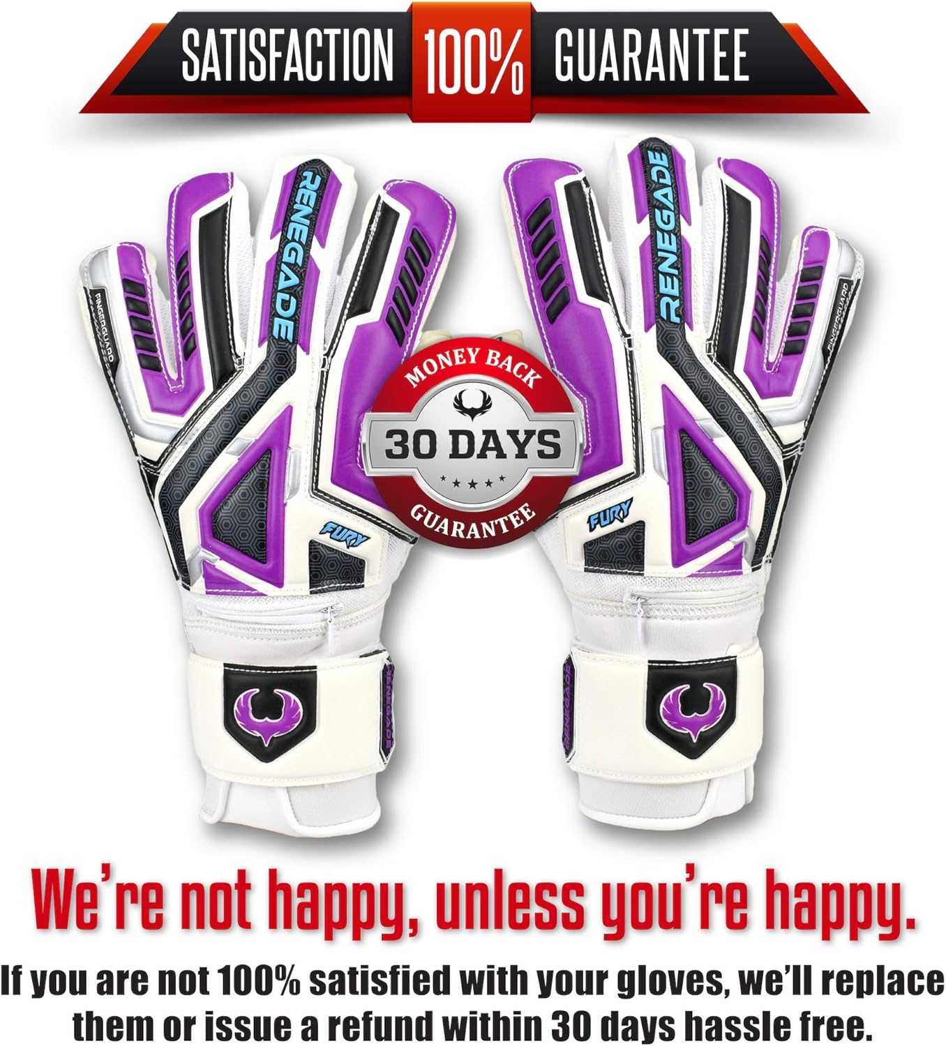 Renegade GK Fury Goalie Gloves with Microbe-Guard (Sizes 7-11, 7 Styles, Level 4) Pro-Tek Fingersaves & 4+3MM Giga Grip | High Performance Pro-Level Goalkeeper Glove | Based in The USA : Sports & Outdoors