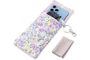 Hongeely Soft Glasses Case Double Eyeglass Case Sunglasses Travel Pouch for Women Men with Key Chain