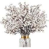 HIAGROW Babys Breath Artificial Flowers, 8 Bundles White Real Touch Fake Flowers Silk Flowers Bulk for Vase Home Office Wedding Spring Indoor Outdoor Centerpiece Table Party Decorations