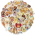 Golden Retriever Stickers for Water Bottles, 50 Pack/PCS Cute Animal Vsco Vinyl Aesthetic Waterproof Dog Stickers Decals Laptop Skateboard Computer Stickers for Teens Kids Girls (Golden Retriever)