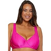 BECCA ETC. Women's Monte Carlo Plus Size Underwire Bikini Top, Adjustable, Swimwear Separates