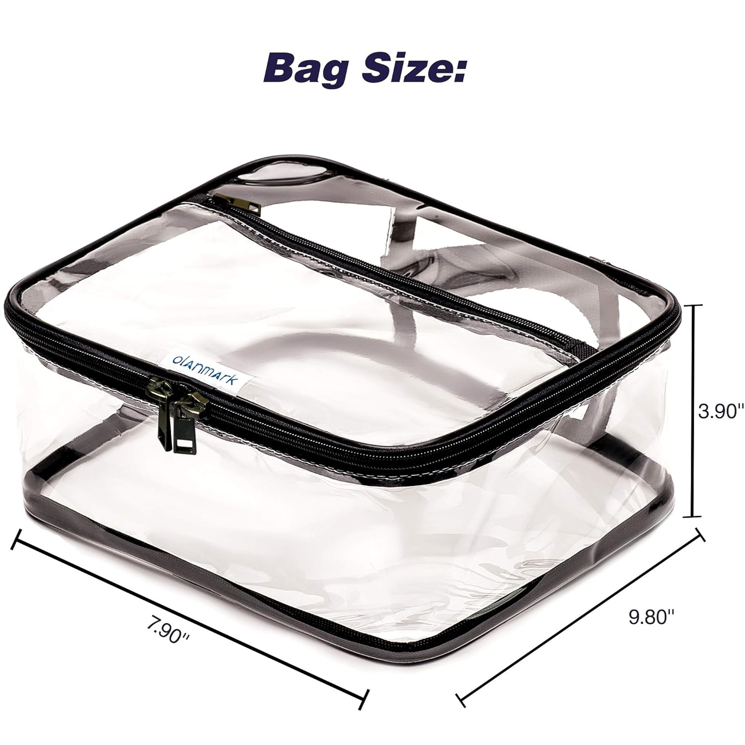 Clear Toiletry Bag - PVC Makeup Bag - Large Transparent Cosmetic Travel Case - See Through Packing Cube with Handle - Clear Bag with Zipper - Plastic Storage Pouch for Women