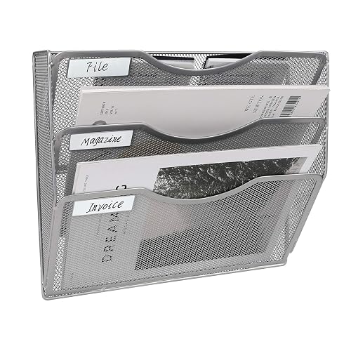 EasyPAG Wall File Holder 3 Tier Mesh Office Letter-Sized Hanging File ...
