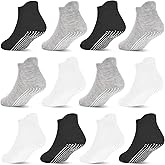 LIFPAU Toddler Non Slip Socks with Grips, Boys Girls Ankle Socks, for Kids Children 6 Months-7 Years Old 12 Pairs