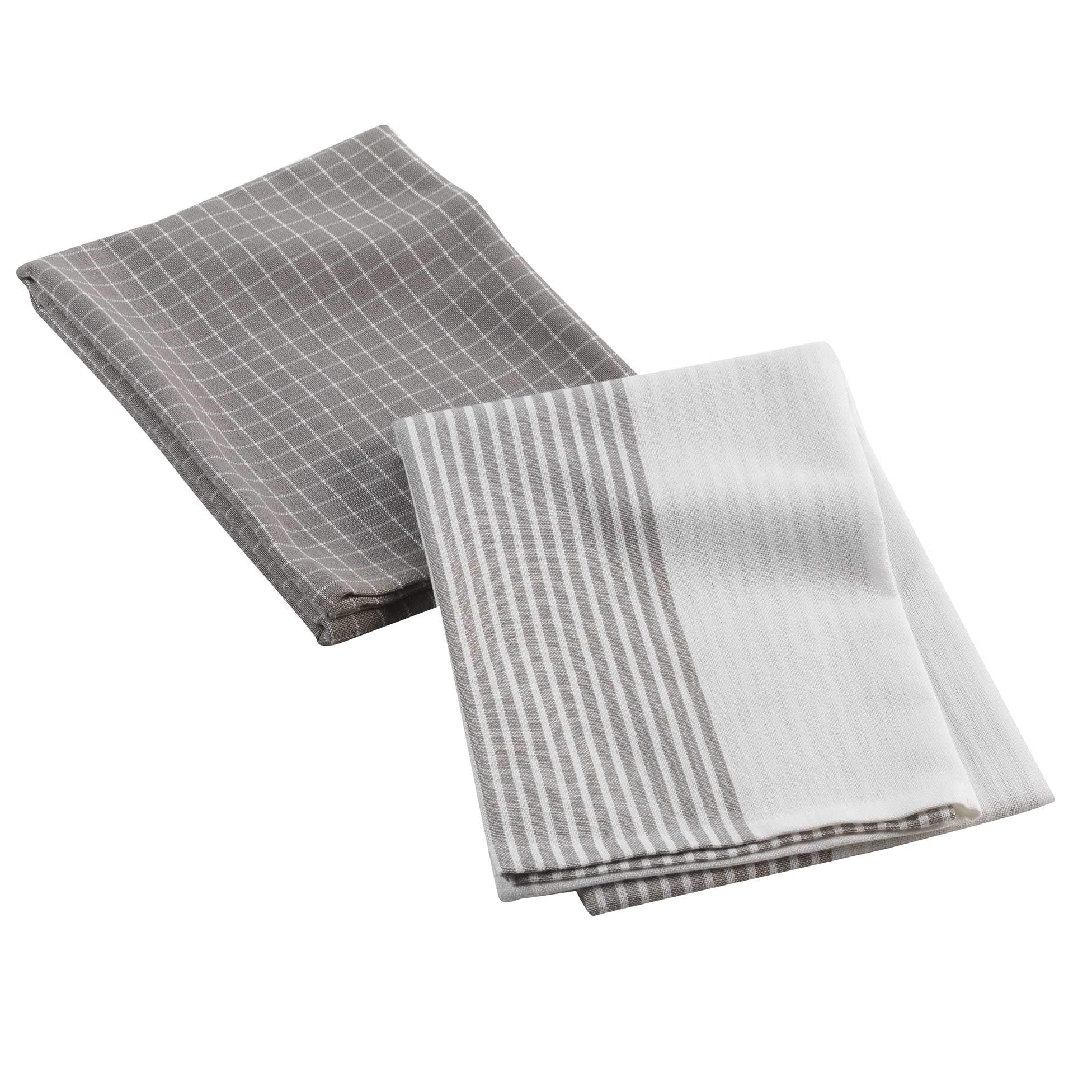 Douceur d'Intérieur COCOTY 2 Tea Towels, Taupe, 50 x 70 cm