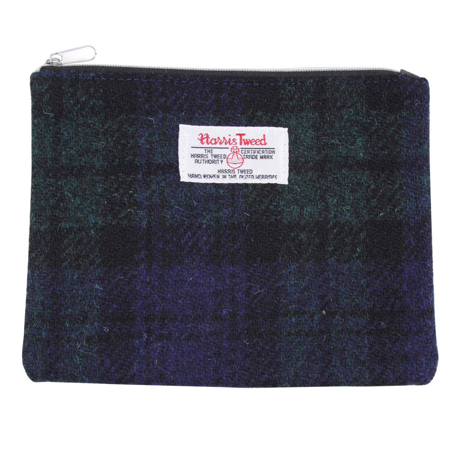 Harris Tweed Plaid Tartan Zipped Purse Cosmetic Toiletry Makeup Pouches Bag (Green Tartan)