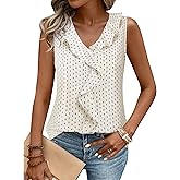 Gaharu Womens Summer Dressy Tank Top Sleeveless Business Casual Blouses Office Work Shirt