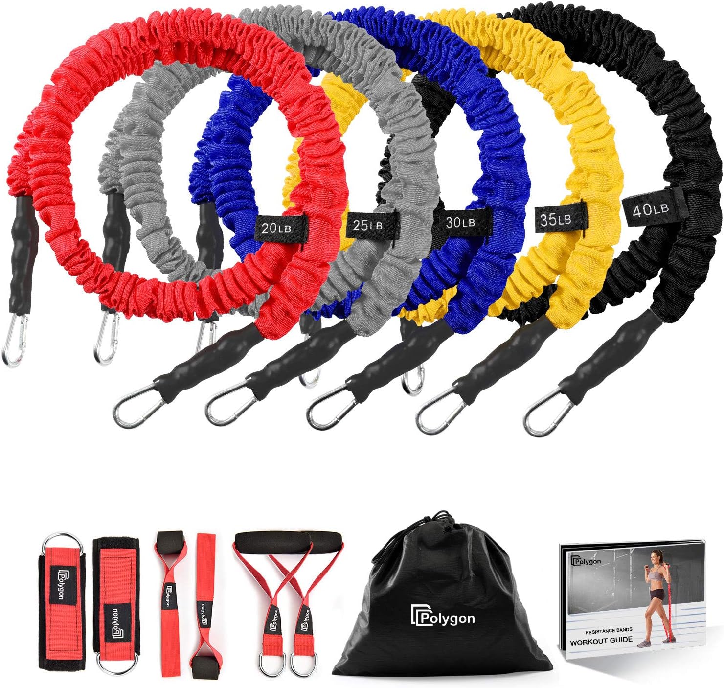 Polygon Resistance Bands Set, Upgraded Resistance Tubes with AntiSnap