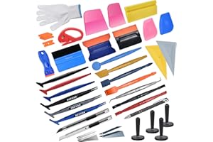 REEVAA Vinyl Wrap Tools & Window Tint Kit, 48PCS Professional Tools, Windshield & Car Wrap Tint Squeegee Kit, Magnet Micro Squeegee Kit, Corner Squeegee Kit, Tinting Kit for Film Installation
