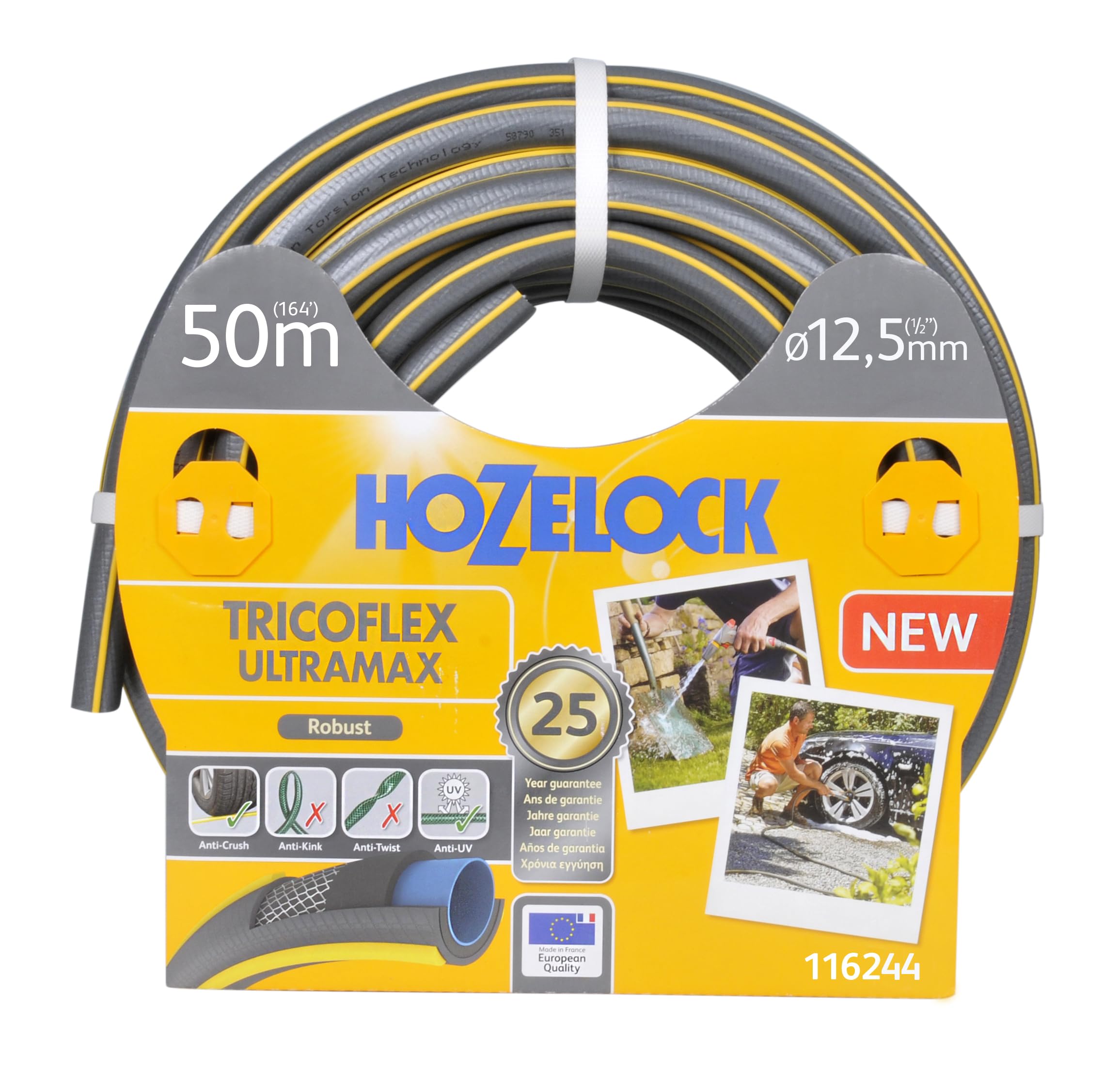 Hozelock Tricoflex Ultramax Hose, Grey, 12.5 mm x 50 m