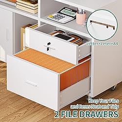 DWVO 2 Drawer File Cabinet with Charging