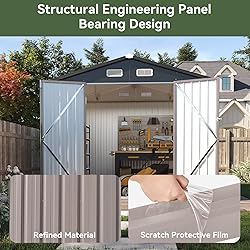 Aoxun 7x5 FT Outdoor Storage Shed Garden Metal Shed