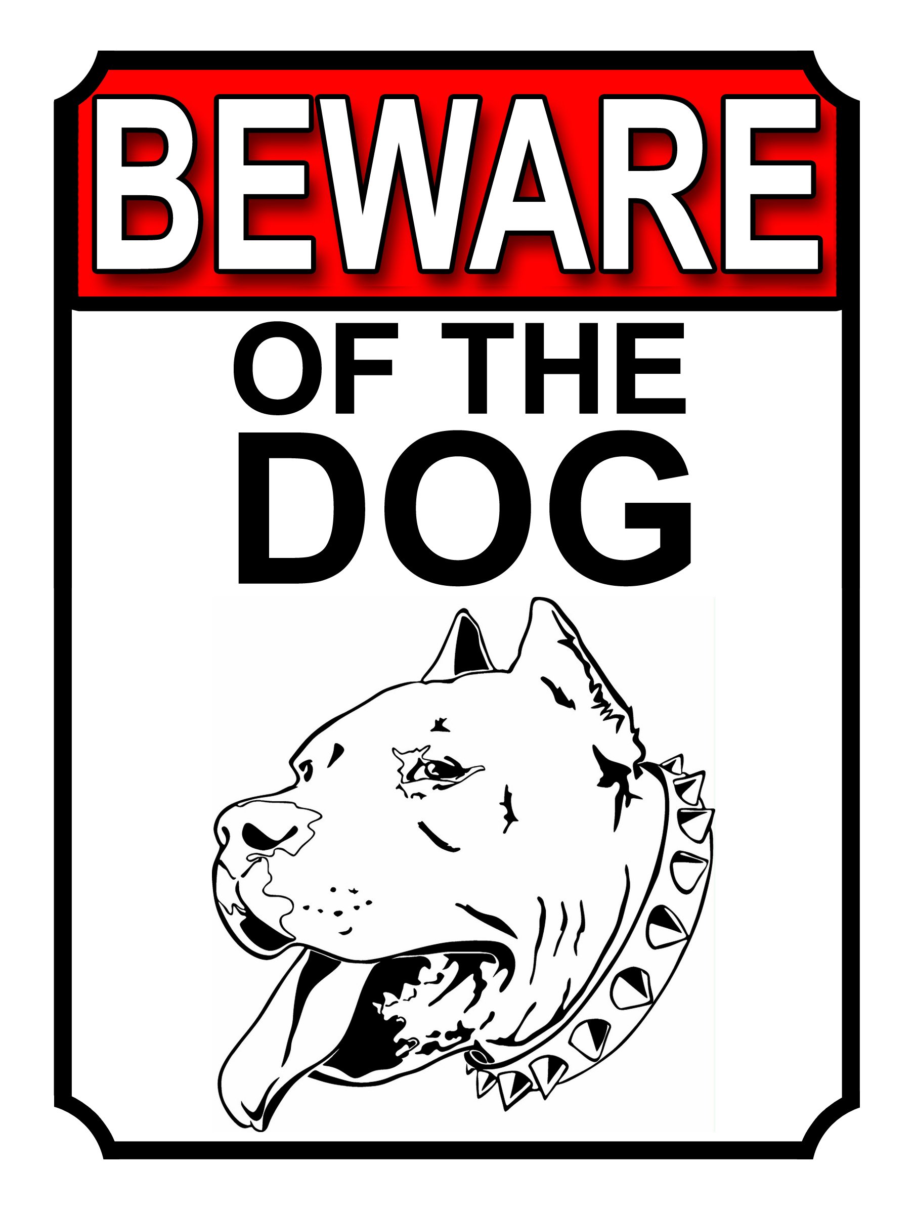 Shawprint Limited BEWARE OF THE DOG METAL TIN GATE SIGN DOG THEME 200MM X 150MM (1593H1)