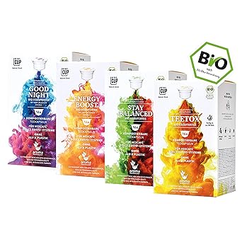 Wellness-Box - 4 x 16 BIO Teekapseln von My-TeaCup | Kompatibel mit Dolce Gusto®-Maschinen | 100% kompostierbare Kapseln ohne