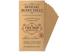 Pack 10 Easter Bunny Money Envelope Holder, Official Bunny Vault Cash Gift Card Sleeve, Vintage Bunny Bucks Letter for Boys G