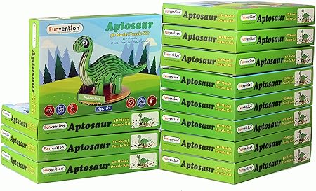 Funvention- for Little Scientist in Every Kid Aptosaur 3D Puzzle Model Kit - Pack of 10