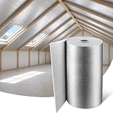 LooYee 48" x 100 Ft Reflective Insulation Roll Double Foil Thermal Insulation Radiant Barrier 5mm Thick Flame Retardant Moisture Proof Suitable for Window Attic Garage Cover 400 Sq.ft