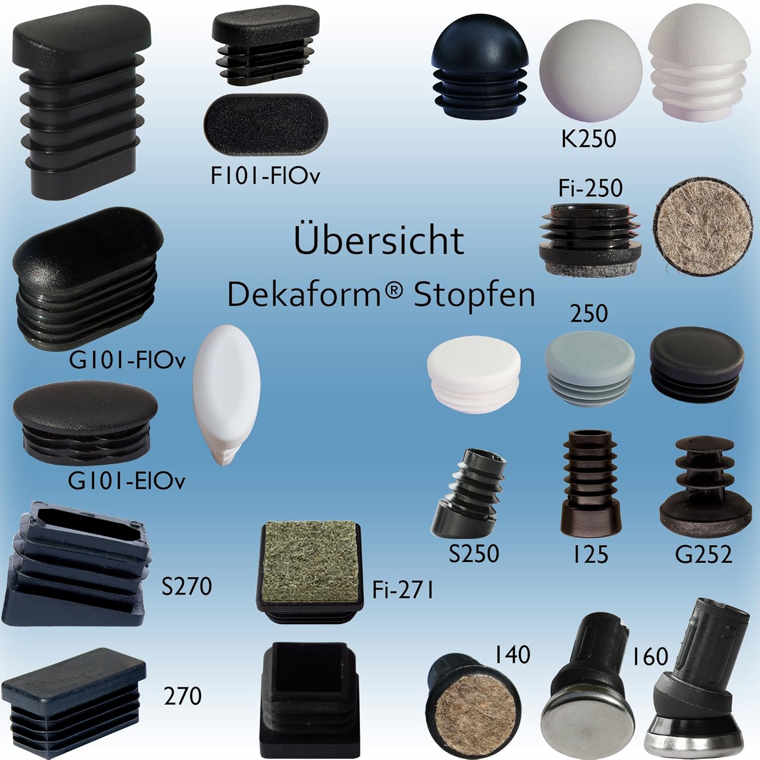 Möbel 16 x Fussstopfen 38 x 20mm gewölbt Ovalrohr Rohrstopfen