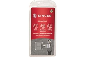 Singer Zipper & Piping Presser Foot – Compatible with Various Sewing Machine Models, Perfect for Inserting Zippers, Piping, a